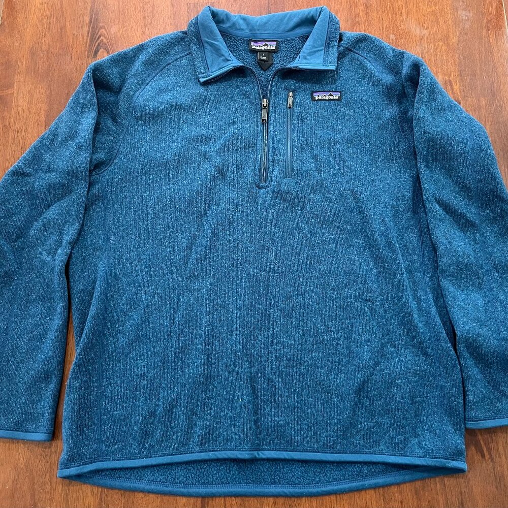Patagonia Men's Better Sweater Blue Quarter Zip Size L